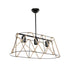 GloboStar® GATSBY 203-0006 Vintage Κρεμαστό Φωτιστικό Σχοινί Τρίφωτο 3 x E27 IP20 Μαύρο με Μπεζ Σχοινί - Μ60 x Π25 x Υ90cm - ledmania.gr