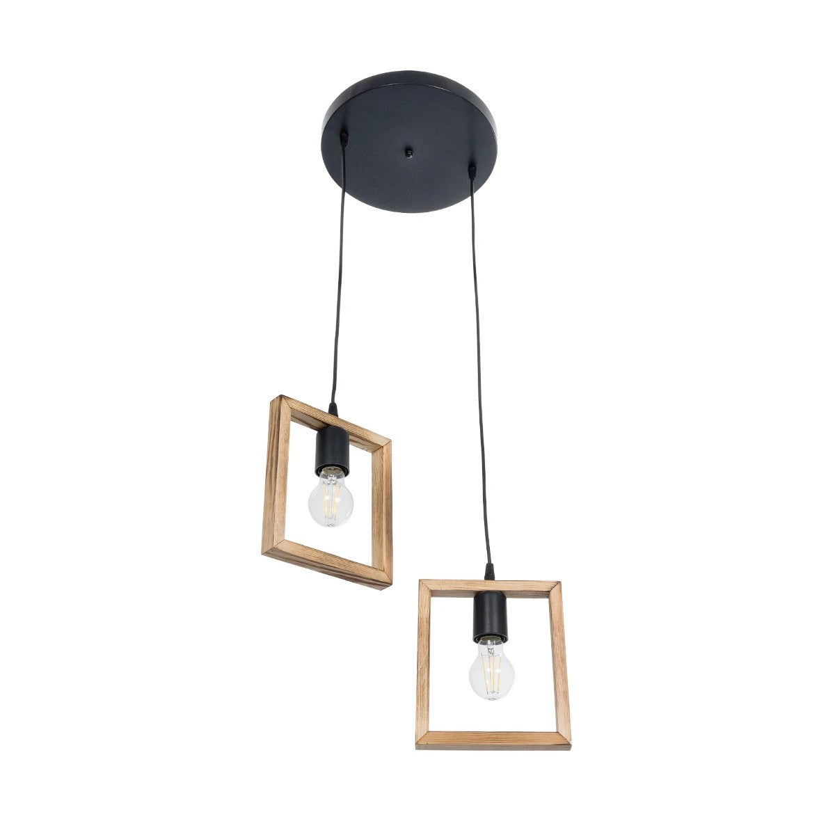 GLOBOSTAR® EDISON 203-0021 Vintage Κρεμαστό Φωτιστικό Οροφής με Ντουί 2 x E27 AC 220-240V IP20 - Μπεζ & Μαύρο - Μ40 x Π20 x Υ45cm - ledmania.gr