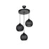 GloboStar® YASAM 203-0022 Vintage Κρεμαστό Φωτιστικό Σχοινί Τρίφωτο 3 x E27 IP20 Μαύρο Σχοινί - Μ35 x Π35 x Υ80cm - ledmania.gr