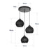 GloboStar® YASAM 203-0024 Vintage Κρεμαστό Φωτιστικό Πλέγμα Τρίφωτο 3 x E27 IP20 Μπεζ Ρατάν - Μ42 x Π42 x Υ54cm - ledmania.gr