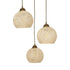 GloboStar® YASAM 203-0024 Vintage Κρεμαστό Φωτιστικό Πλέγμα Τρίφωτο 3 x E27 IP20 Μπεζ Ρατάν - Μ42 x Π42 x Υ54cm - ledmania.gr