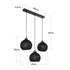 GLOBOSTAR® YASAM 203-0026 Vintage Κρεμαστό Φωτιστικό Οροφής με Ντουί 3 x E27 AC 220-240V IP20 - Μαύρο - Μ45 x Π18 x Υ30cm - ledmania.gr