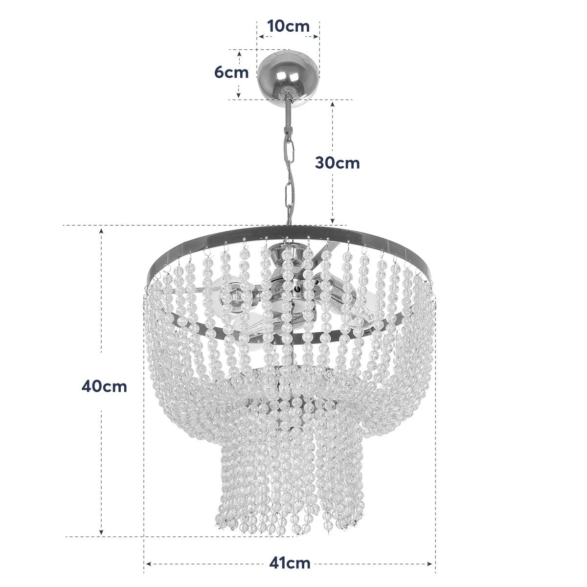 GLOBOSTAR® CRYSTAL 203-0028 Κλασικό Κρεμαστό Φωτιστικό Οροφής με Ντουί 3 x E27 AC 220-240V IP20 - Χρυσό & Διάφανο - Μ41 x Π41 x Υ40cm - ledmania.gr