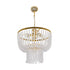 GLOBOSTAR® CRYSTAL 203-0028 Κλασικό Κρεμαστό Φωτιστικό Οροφής με Ντουί 3 x E27 AC 220-240V IP20 - Χρυσό & Διάφανο - Μ41 x Π41 x Υ40cm - ledmania.gr