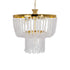 GLOBOSTAR® CRYSTAL 203-0028 Κλασικό Κρεμαστό Φωτιστικό Οροφής με Ντουί 3 x E27 AC 220-240V IP20 - Χρυσό & Διάφανο - Μ41 x Π41 x Υ40cm - ledmania.gr