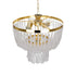 GLOBOSTAR® CRYSTAL 203-0028 Κλασικό Κρεμαστό Φωτιστικό Οροφής με Ντουί 3 x E27 AC 220-240V IP20 - Χρυσό & Διάφανο - Μ41 x Π41 x Υ40cm - ledmania.gr