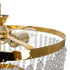 GLOBOSTAR® CRYSTAL 203-0028 Κλασικό Κρεμαστό Φωτιστικό Οροφής με Ντουί 3 x E27 AC 220-240V IP20 - Χρυσό & Διάφανο - Μ41 x Π41 x Υ40cm - ledmania.gr