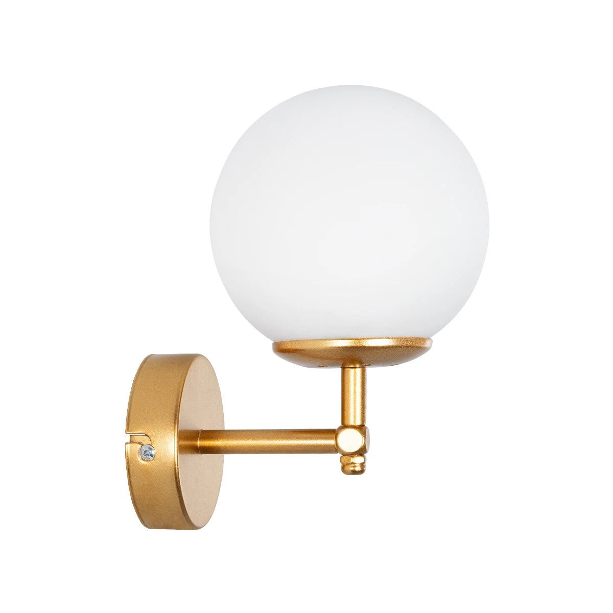 GLOBOSTAR® DALPH 203-0029 Vintage Φωτιστικό Τοίχου - Απλίκα με Ντουί 1 x E27 AC 220-240V IP20 - Χρυσό & Λευκό - M18 x Π15 x Υ23cm