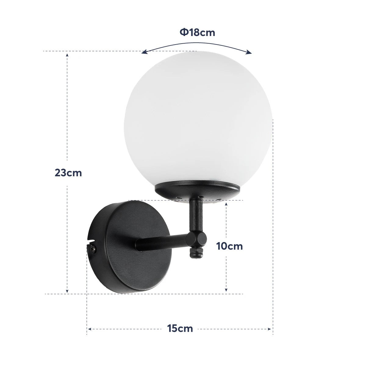 GLOBOSTAR® DALPH 203-0029 Vintage Φωτιστικό Τοίχου - Απλίκα με Ντουί 1 x E27 AC 220-240V IP20 - Χρυσό & Λευκό - M18 x Π15 x Υ23cm