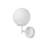 GloboStar® DALPH 203-0030 Vintage Επιτοίχιο Φωτιστικό Απλίκα Μπάλα Μονόφωτο 1 x E27 IP20 Λευκό Μέταλλο με Γαλακτερή Γυάλινη Μπάλα - M15 x Π18 x Υ24.5cm - ledmania.gr