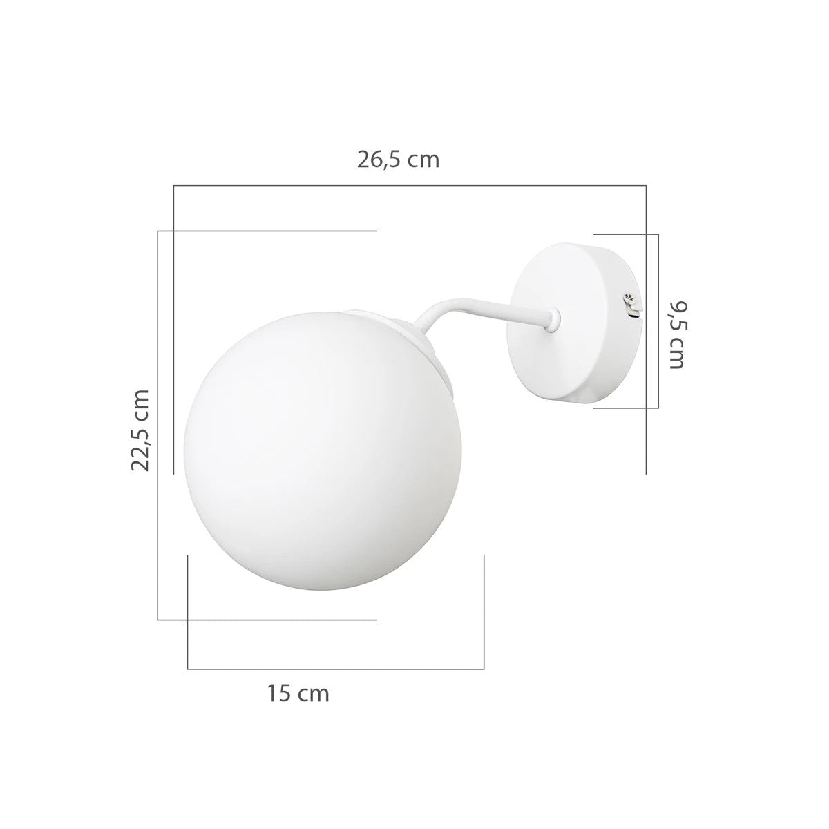 GloboStar® DALPH 203-0035 Vintage Επιτοίχιο Φωτιστικό Απλίκα Μονόφωτο 1 x E27 IP20 Λευκό Μέταλλο με Λευκό Γυαλί - M15 x Π18 x Υ22.5cm - ledmania.gr