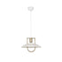 GloboStar® BILLA 203-0041 Vintage Κρεμαστό Φωτιστικό Καμπάνα Μονόφωτο 1 x E27 IP20 Λευκό με Χρυσό Μέταλλο - M30.5 x Π30.5 x Υ70cm - ledmania.gr