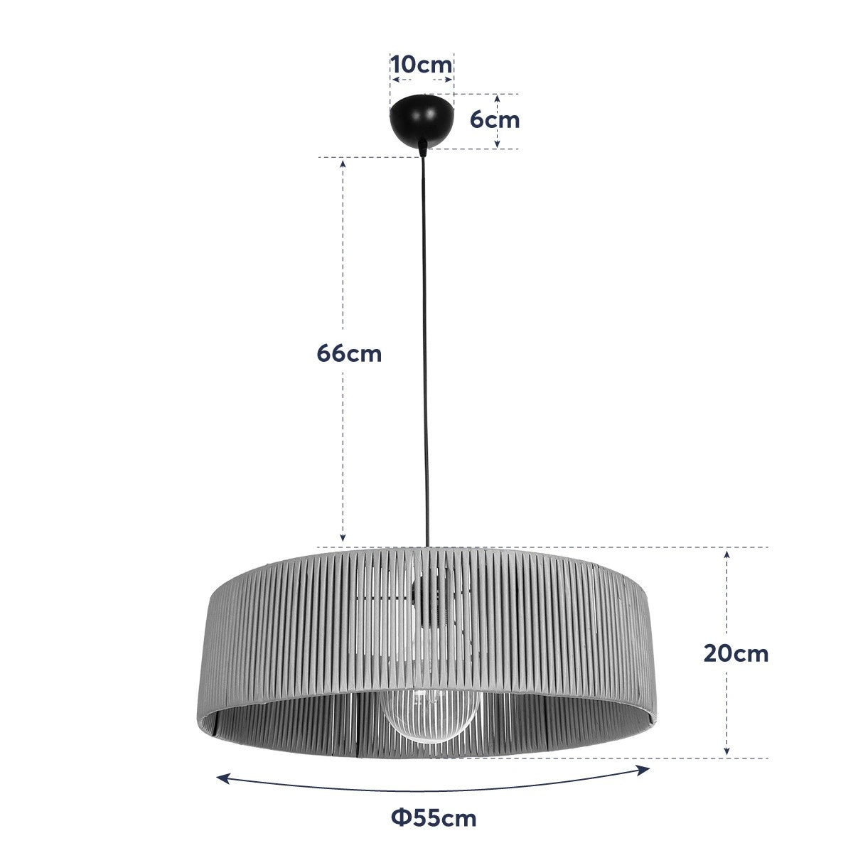 GLOBOSTAR® KYCLOS 203-0045 Boho Κρεμαστό Φωτιστικό Οροφής με Ντουί 1 x E27 AC 220-240V IP20 - Καφέ - M55 x Π55 x Υ20cm - ledmania.gr