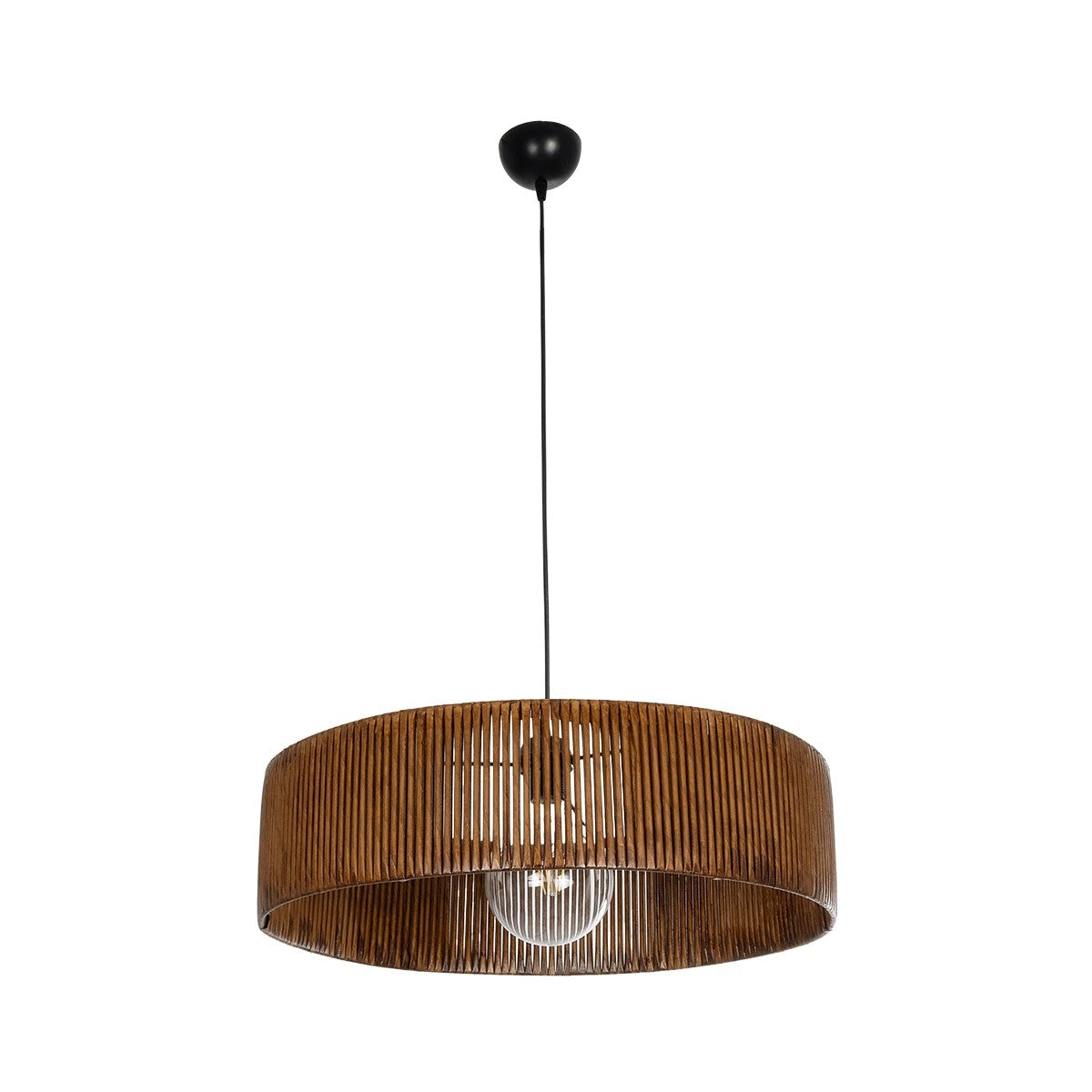 GLOBOSTAR® KYCLOS 203-0045 Boho Κρεμαστό Φωτιστικό Οροφής με Ντουί 1 x E27 AC 220-240V IP20 - Καφέ - M55 x Π55 x Υ20cm - ledmania.gr