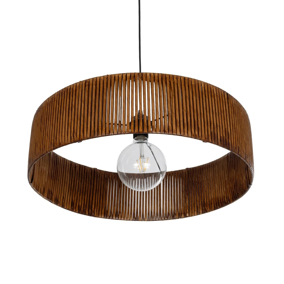 GLOBOSTAR® KYCLOS 203-0045 Boho Κρεμαστό Φωτιστικό Οροφής με Ντουί 1 x E27 AC 220-240V IP20 - Καφέ - M55 x Π55 x Υ20cm - ledmania.gr