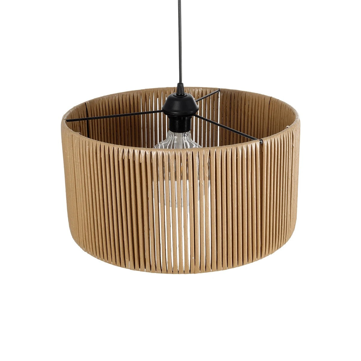 GLOBOSTAR® KYCLOS 203-0049 Boho Κρεμαστό Φωτιστικό Οροφής με Ντουί 1 x E27 AC 220-240V IP20 - Μπεζ - M40 x Π40 x Υ25.5cm - ledmania.gr