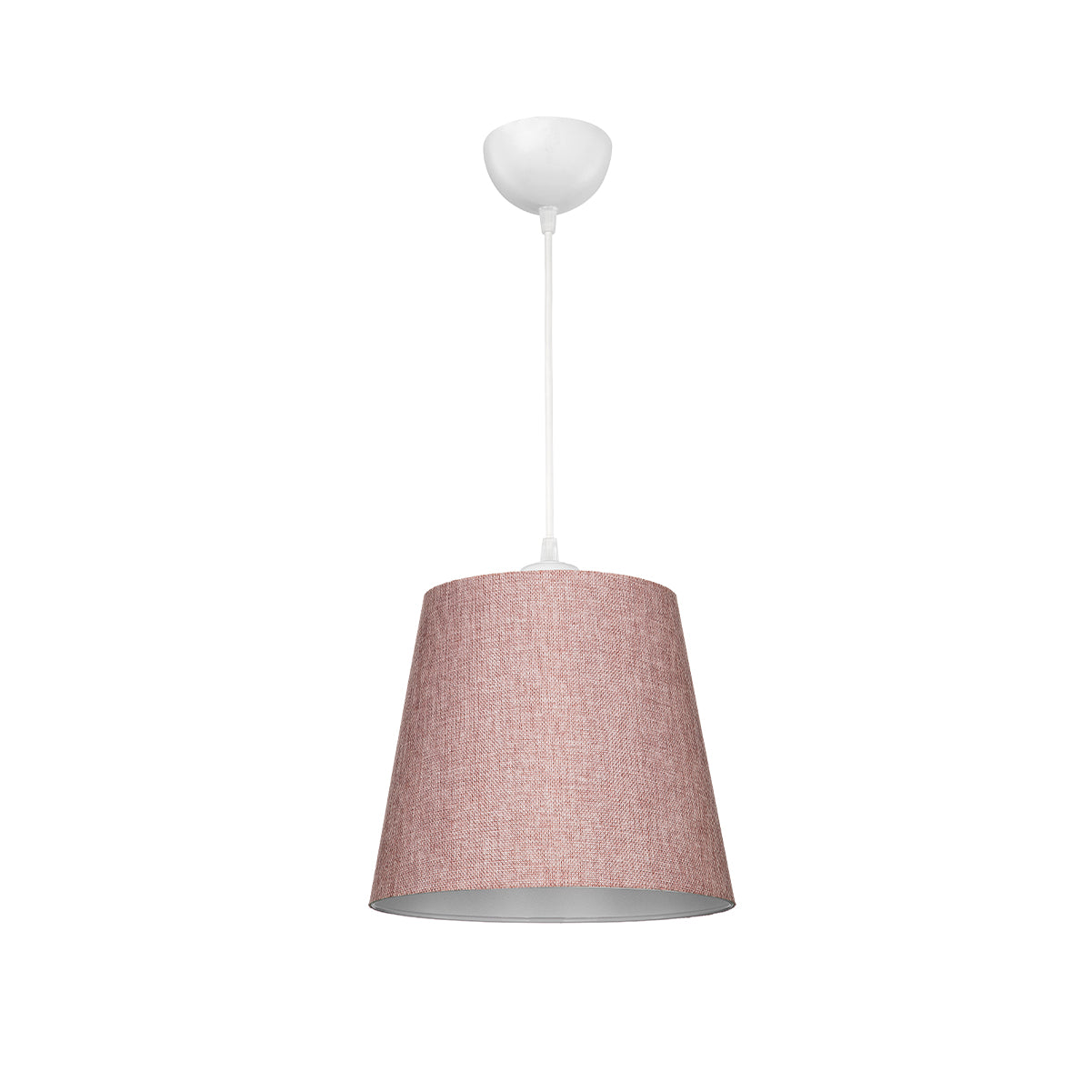 GloboStar® CONEY 203-0072 Μοντέρνο Κρεμαστό Φωτιστικό Καπέλο Μονόφωτο 1 x E27 IP20 Ροζ Ύφασμα - Μ26 x Π26 x Υ93cm - ledmania.gr