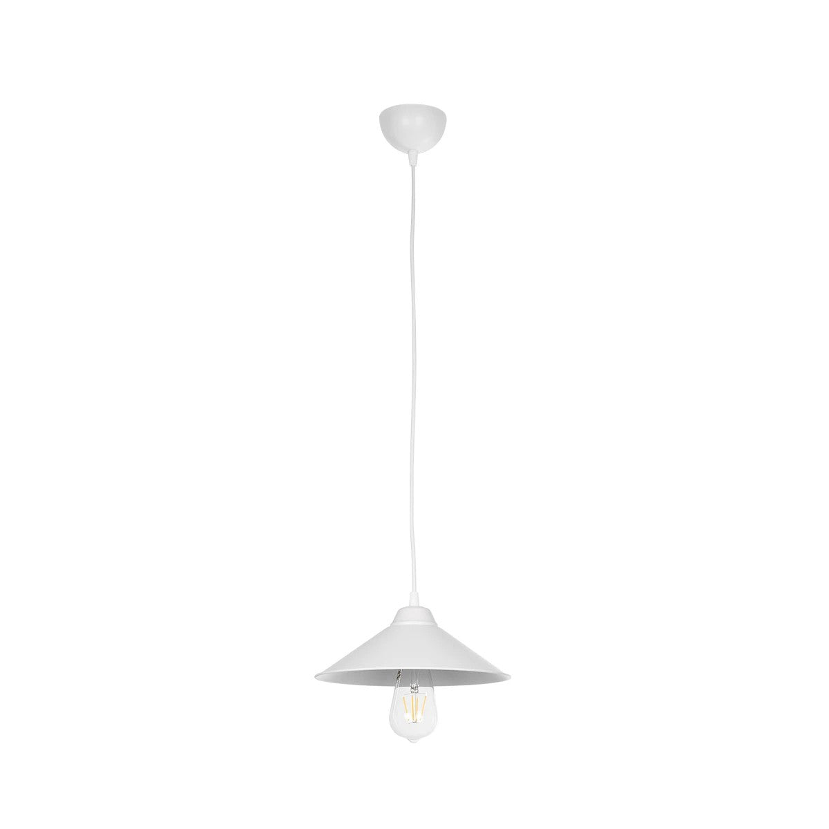 GLOBOSTAR® FONTE 203-0081 Μοντέρνο Κρεμαστό Φωτιστικό Οροφής με Ντουί 1 x E27 AC 220-240V IP20 - Λευκό - Μ22.5 x Π22.5 x Υ10cm - ledmania.gr