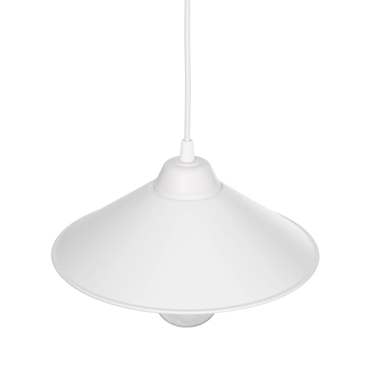 GLOBOSTAR® FONTE 203-0081 Μοντέρνο Κρεμαστό Φωτιστικό Οροφής με Ντουί 1 x E27 AC 220-240V IP20 - Λευκό - Μ22.5 x Π22.5 x Υ10cm - ledmania.gr