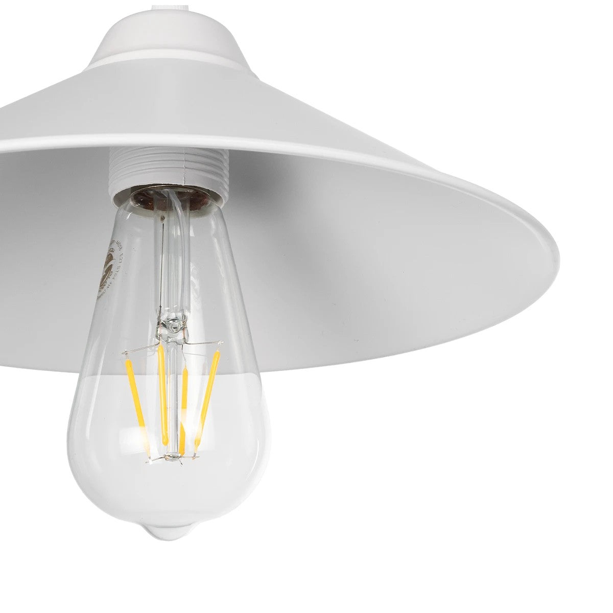 GLOBOSTAR® FONTE 203-0081 Μοντέρνο Κρεμαστό Φωτιστικό Οροφής με Ντουί 1 x E27 AC 220-240V IP20 - Λευκό - Μ22.5 x Π22.5 x Υ10cm - ledmania.gr