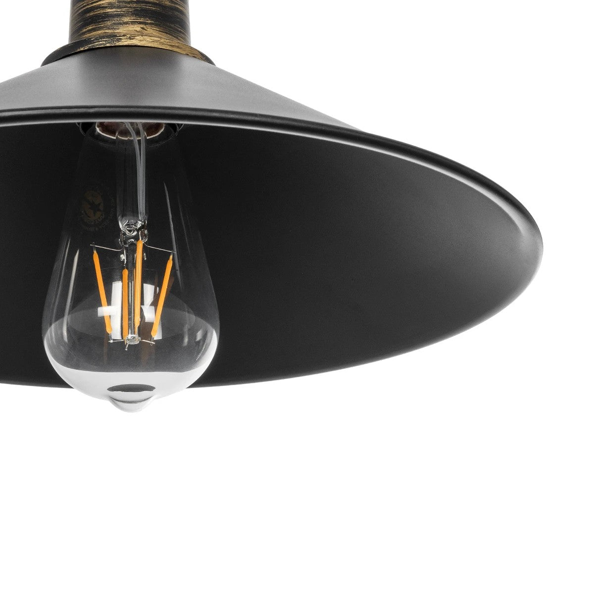 GLOBOSTAR® FERRO 203-0082 Μοντέρνο Κρεμαστό Φωτιστικό Οροφής με Ντουί 1 x E27 AC 220-240V IP20 - Μαύρο & Μπρούτζινο - Μ30 x Π30 x Υ15cm - ledmania.gr