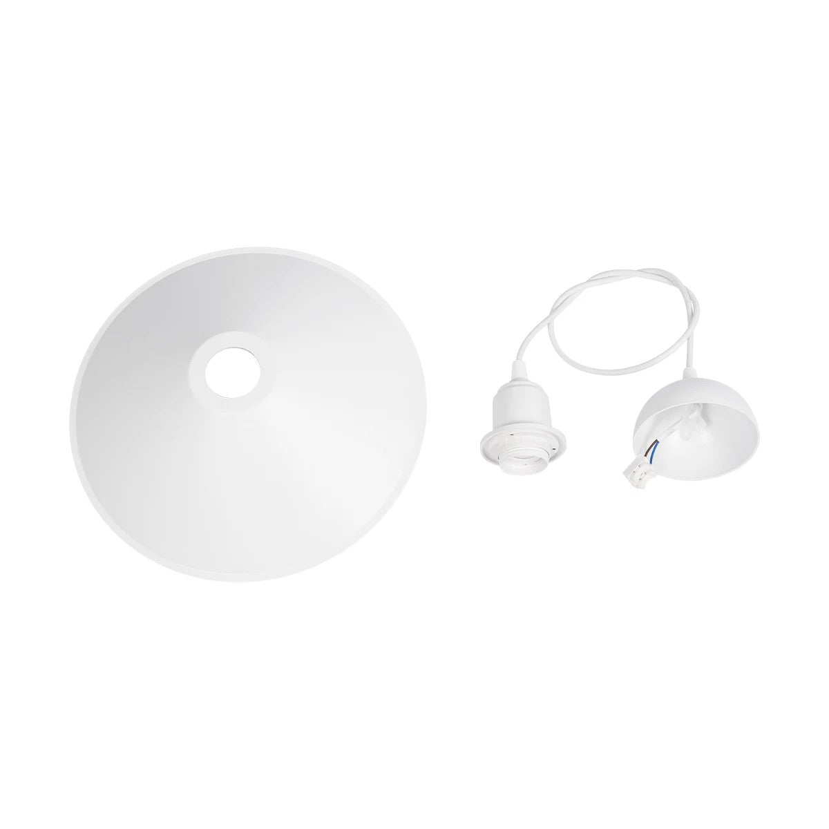 GloboStar® FERRO 203-0085 Μοντέρνο Κρεμαστό Φωτιστικό Καμπάνα Μονόφωτο 1 x E27 IP20 Λευκό Πλαστικό - Μ30 x Π30 x Υ15cm - ledmania.gr