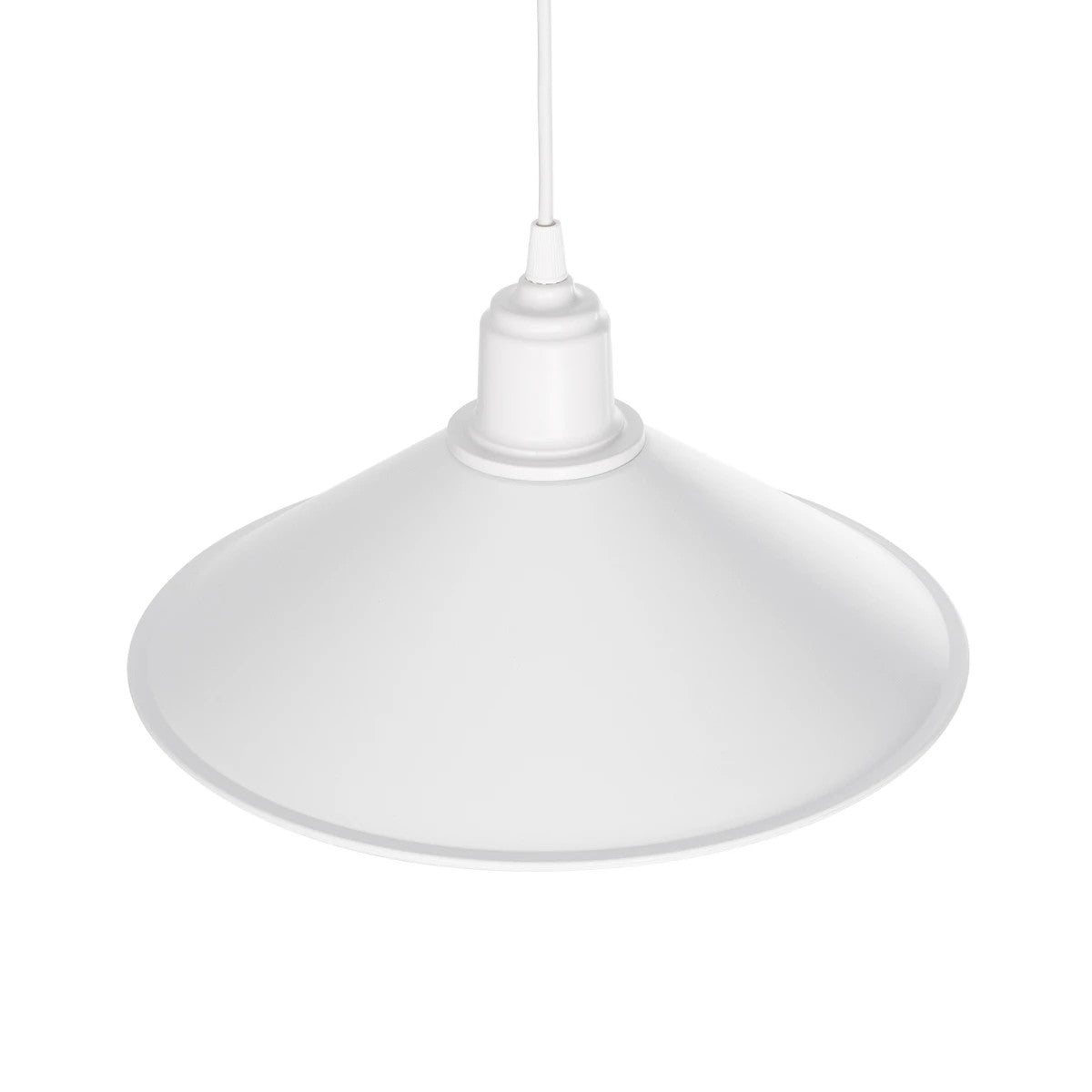 GloboStar® FERRO 203-0085 Μοντέρνο Κρεμαστό Φωτιστικό Καμπάνα Μονόφωτο 1 x E27 IP20 Λευκό Πλαστικό - Μ30 x Π30 x Υ15cm - ledmania.gr
