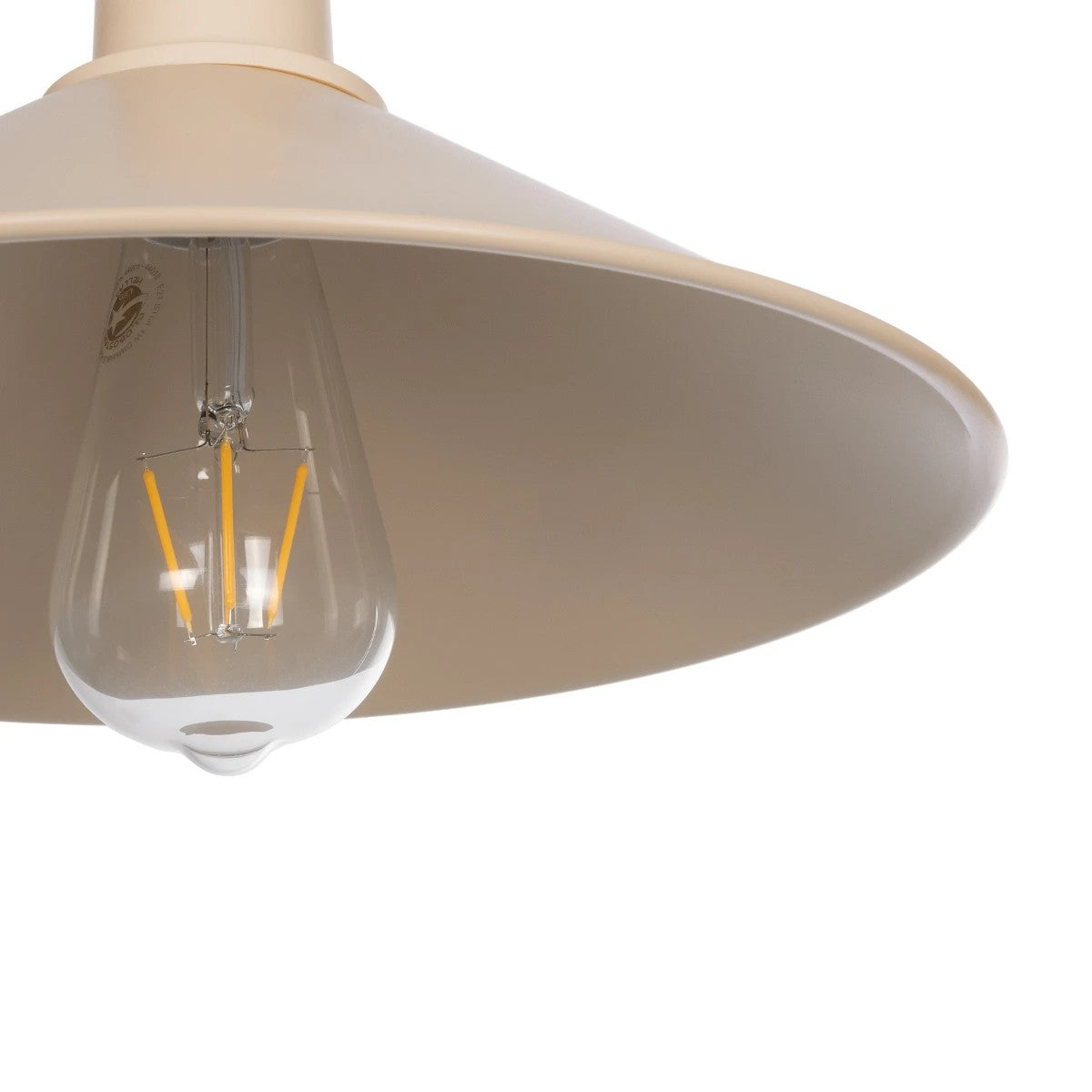 GLOBOSTAR® FERRO 203-0086 Μοντέρνο Κρεμαστό Φωτιστικό Οροφής με Ντουί 1 x E27 AC 220-240V IP20 - Μπεζ - Μ30 x Π30 x Υ15cm - ledmania.gr