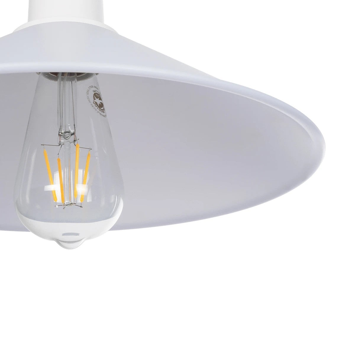 GLOBOSTAR® FERRO 203-0087 Μοντέρνο Κρεμαστό Φωτιστικό Οροφής με Ντουί 1 x E27 AC 220-240V IP20 - Λευκό - Μ30 x Π30 x Υ15cm - ledmania.gr