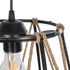 GloboStar® JUTE 203-0090 Μοντέρνο Κρεμαστό Φωτιστικό Σχοινί Μονόφωτο 1 x E27 IP20 Μαύρο Πλαστικό με Μπεζ Σχοινί - Μ30 x Π30 x Υ23cm - ledmania.gr