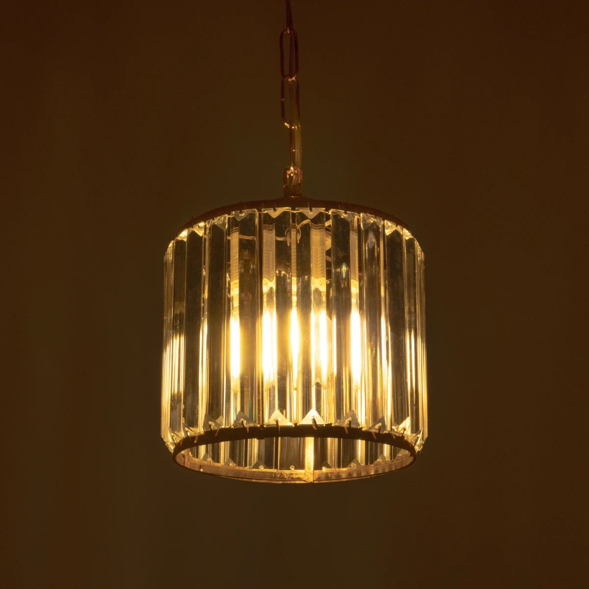 GLOBOSTAR® GLAMOROUS 203-0093 Κλασικό Κρεμαστό Φωτιστικό Οροφής με Ντουί 1 x E27 AC 220-240V IP20 - Χρυσό & Διάφανο - Μ19 x Π19 x Υ16.5cm