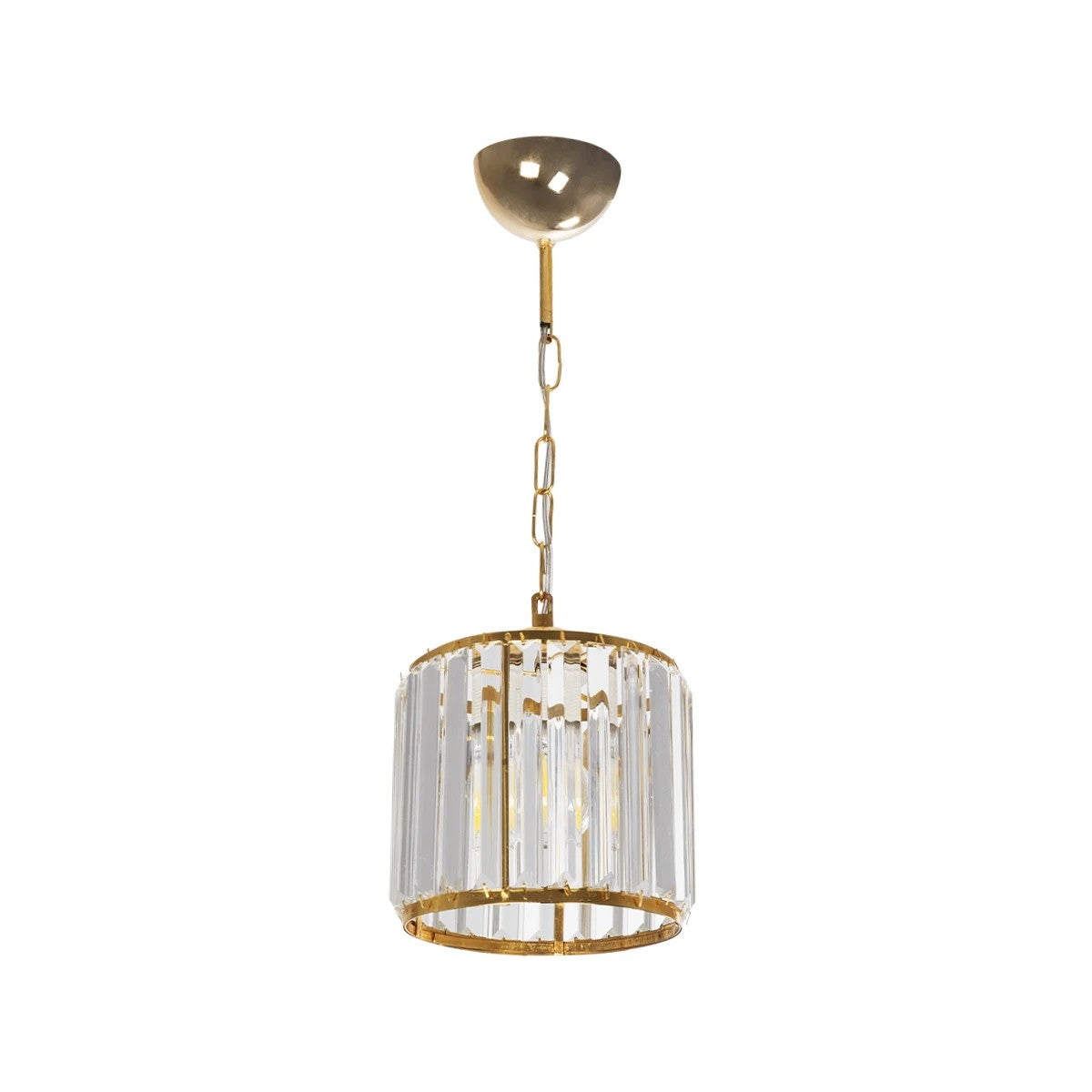 GLOBOSTAR® GLAMOROUS 203-0093 Κλασικό Κρεμαστό Φωτιστικό Οροφής με Ντουί 1 x E27 AC 220-240V IP20 - Χρυσό & Διάφανο - Μ19 x Π19 x Υ16.5cm
