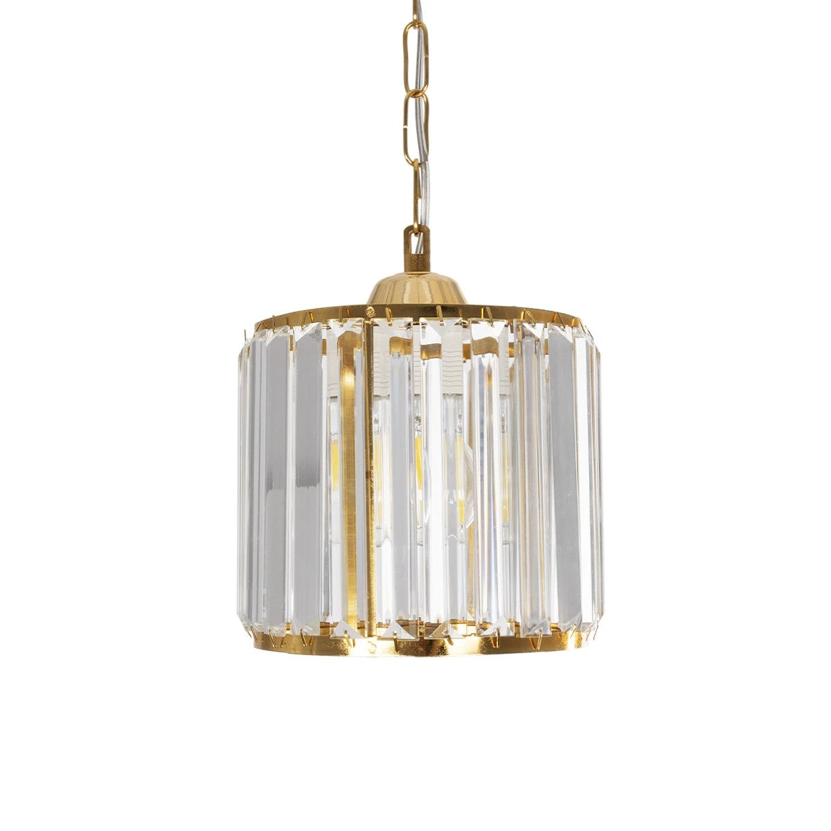 GLOBOSTAR® GLAMOROUS 203-0093 Κλασικό Κρεμαστό Φωτιστικό Οροφής με Ντουί 1 x E27 AC 220-240V IP20 - Χρυσό & Διάφανο - Μ19 x Π19 x Υ16.5cm
