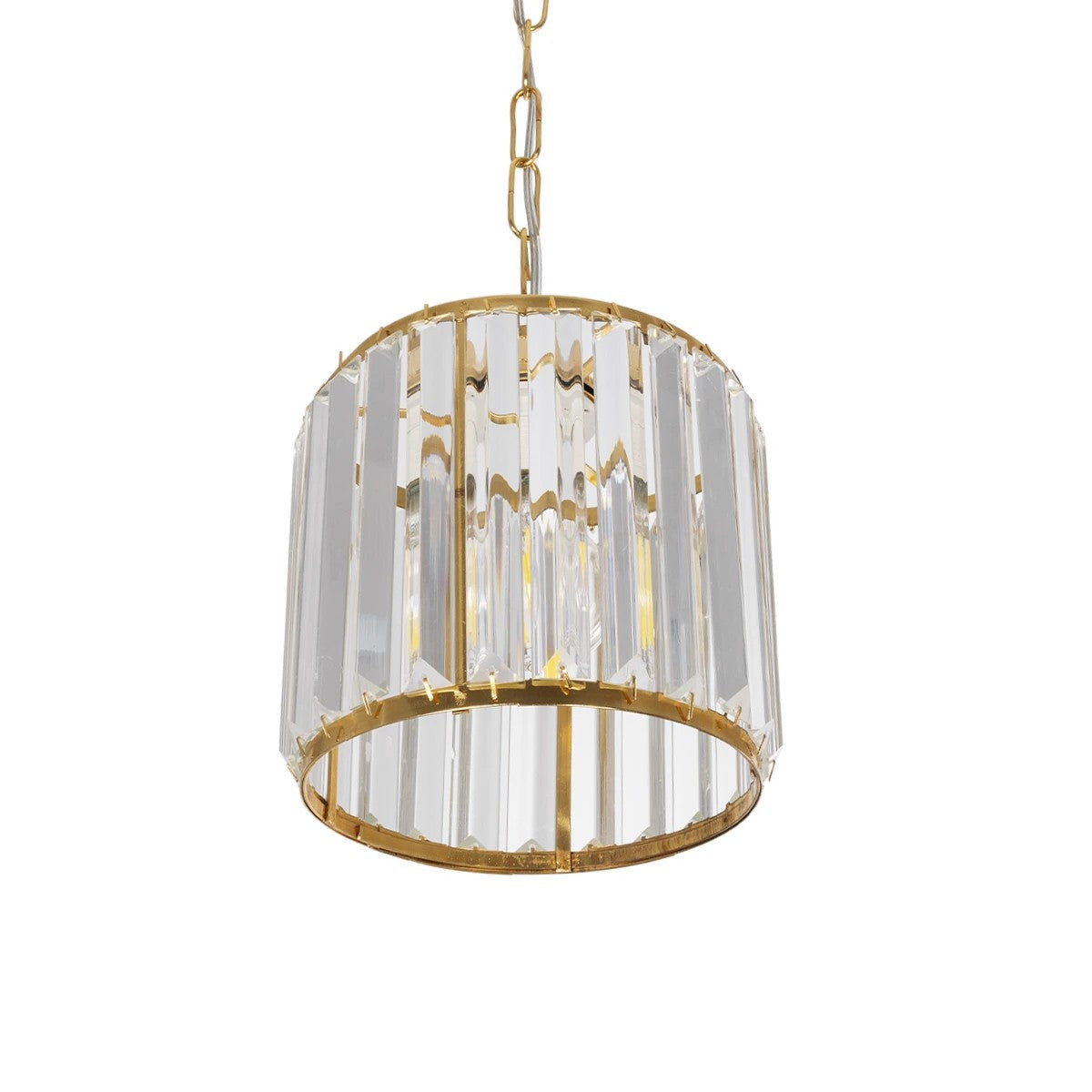 GLOBOSTAR® GLAMOROUS 203-0093 Κλασικό Κρεμαστό Φωτιστικό Οροφής με Ντουί 1 x E27 AC 220-240V IP20 - Χρυσό & Διάφανο - Μ19 x Π19 x Υ16.5cm