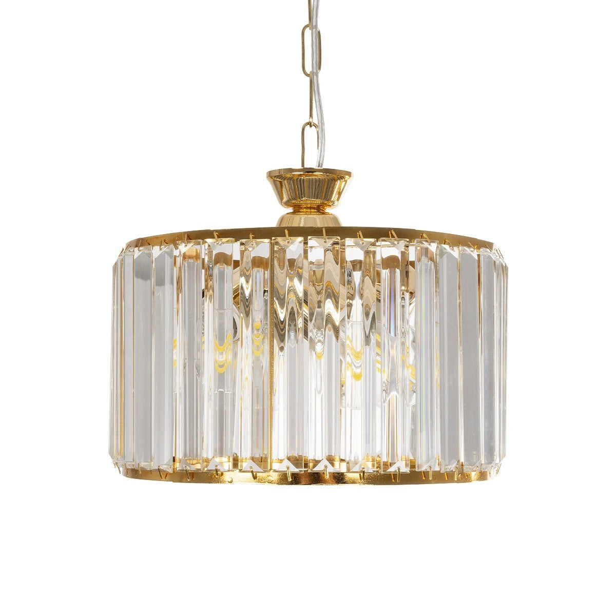 GLOBOSTAR® GLAMOROUS 203-0094 Κλασικό Κρεμαστό Φωτιστικό Οροφής με Ντουί 3 x E27 AC 220-240V IP20 - Χρυσό & Διάφανο - Μ28 x Π28 x Υ21.5cm - ledmania.gr