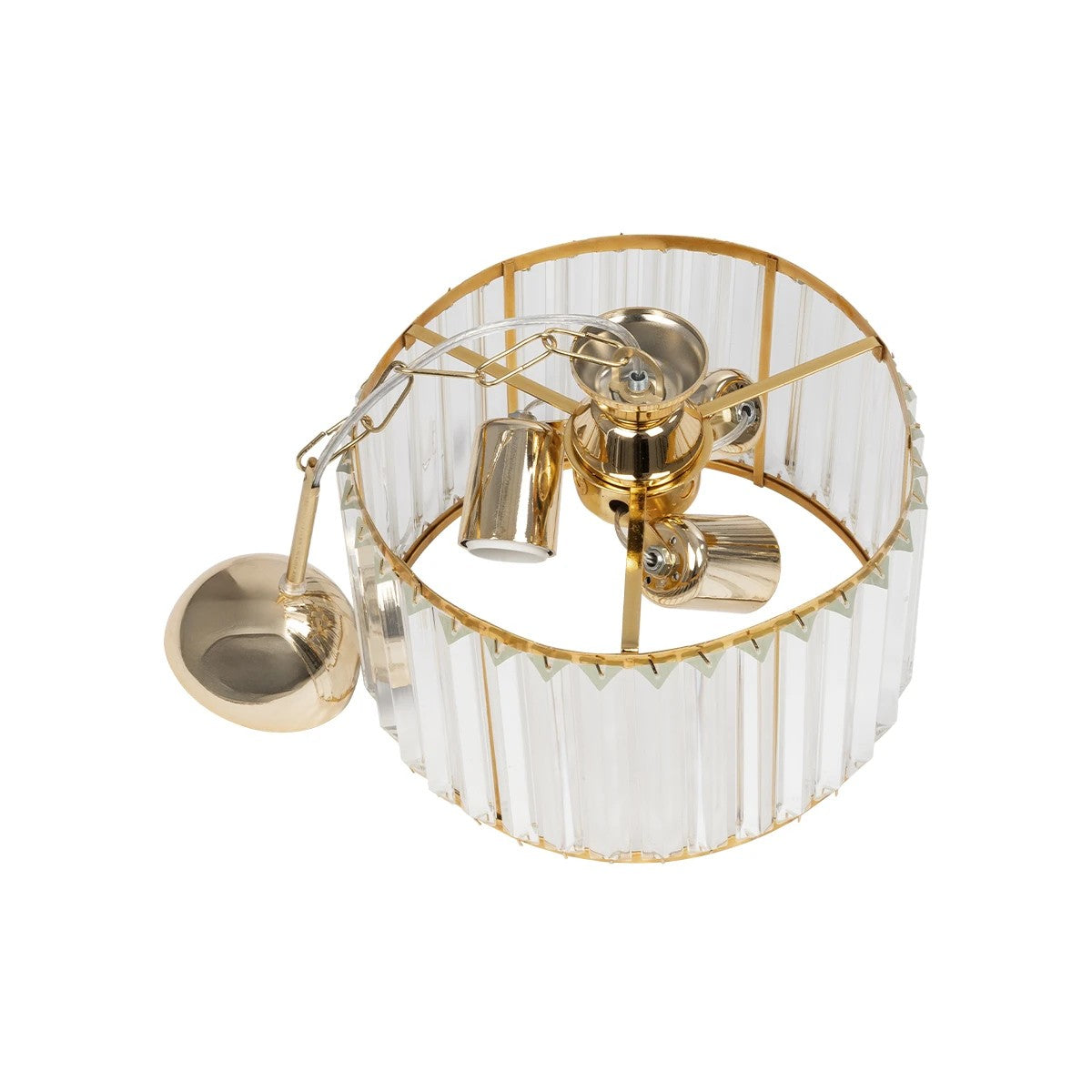GLOBOSTAR® GLAMOROUS 203-0094 Κλασικό Κρεμαστό Φωτιστικό Οροφής με Ντουί 3 x E27 AC 220-240V IP20 - Χρυσό & Διάφανο - Μ28 x Π28 x Υ21.5cm - ledmania.gr