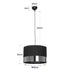 GloboStar® ZYKLUS 203-0101 Μοντέρνο Κρεμαστό Φωτιστικό Καπέλο Μονόφωτο 1 x E27 IP20 Μαύρο Ύφασμα με Καρυδί Ξύλο - Μ36 x Π36 x Υ25cm - ledmania.gr