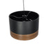 GloboStar® ZYKLUS 203-0101 Μοντέρνο Κρεμαστό Φωτιστικό Καπέλο Μονόφωτο 1 x E27 IP20 Μαύρο Ύφασμα με Καρυδί Ξύλο - Μ36 x Π36 x Υ25cm - ledmania.gr