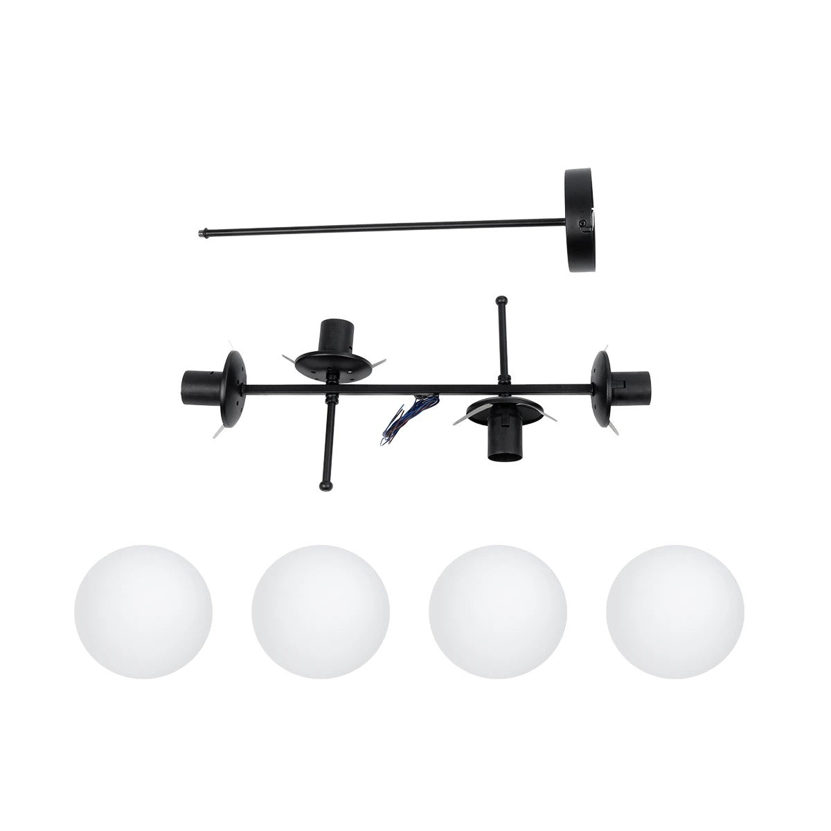 GLOBOSTAR® GLOBUS 203-0104 Μοντέρνο Φωτιστικό Οροφής με Ντουί 4 x E27 AC 220-240V IP20 - Λευκό & Μαύρο - Μ70 x Π34 x Υ15cm