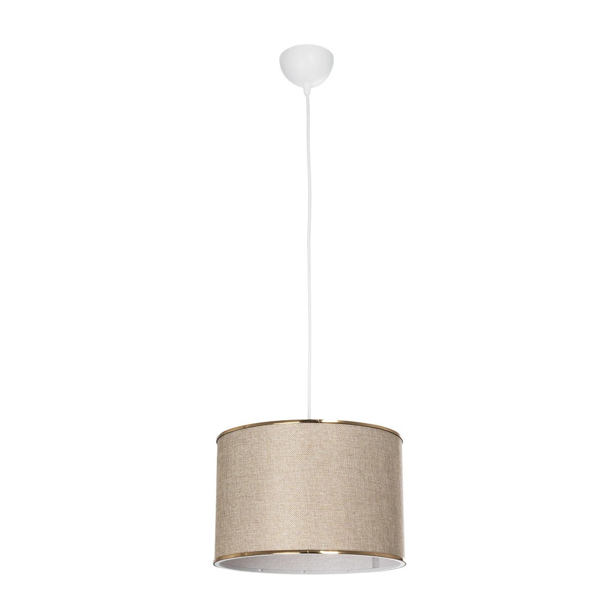 GLOBOSTAR® ELECTRA 203-0112 Μοντέρνο Κρεμαστό Φωτιστικό Οροφής με Ντουί 1 x E27 AC 220-240V IP20 - Mπεζ & Χρυσό - Μ30 x Π30 x Υ23cm - ledmania.gr