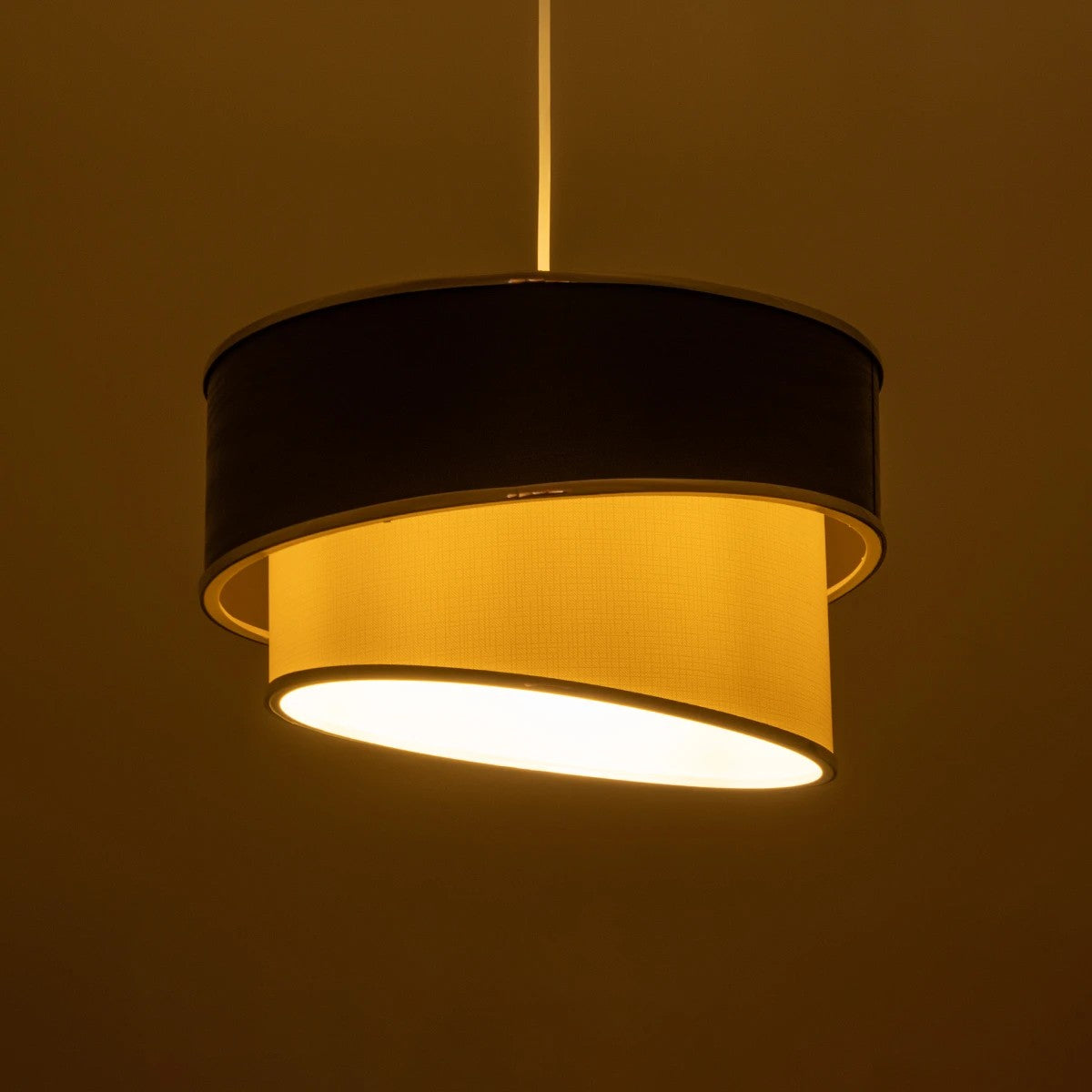 GLOBOSTAR® SONIA 203-0116 Μοντέρνο Κρεμαστό Φωτιστικό Οροφής με Ντουί 1 x E27 AC 220-240V IP20 - Γκρι & Λευκό - Μ30 x Π30 x Υ24cm - ledmania.gr