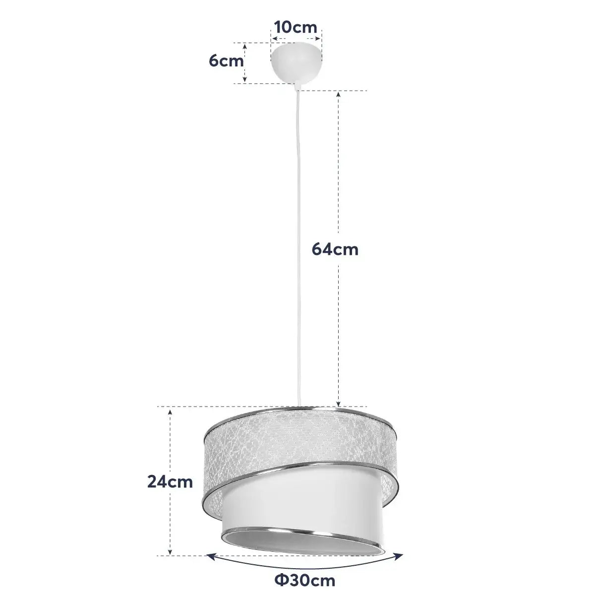 GLOBOSTAR® SONIA 203-0117 Μοντέρνο Κρεμαστό Φωτιστικό Οροφής με Ντουί 1 x E27 AC 220-240V IP20 - Λευκό & Χρυσό - Μ30 x Π30 x Υ24cm - ledmania.gr