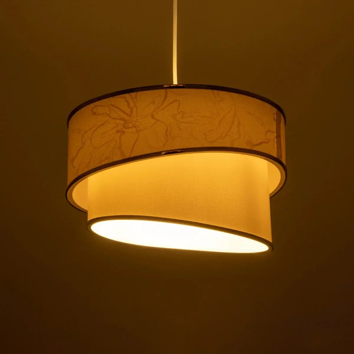 GLOBOSTAR® SONIA 203-0117 Μοντέρνο Κρεμαστό Φωτιστικό Οροφής με Ντουί 1 x E27 AC 220-240V IP20 - Λευκό & Χρυσό - Μ30 x Π30 x Υ24cm - ledmania.gr