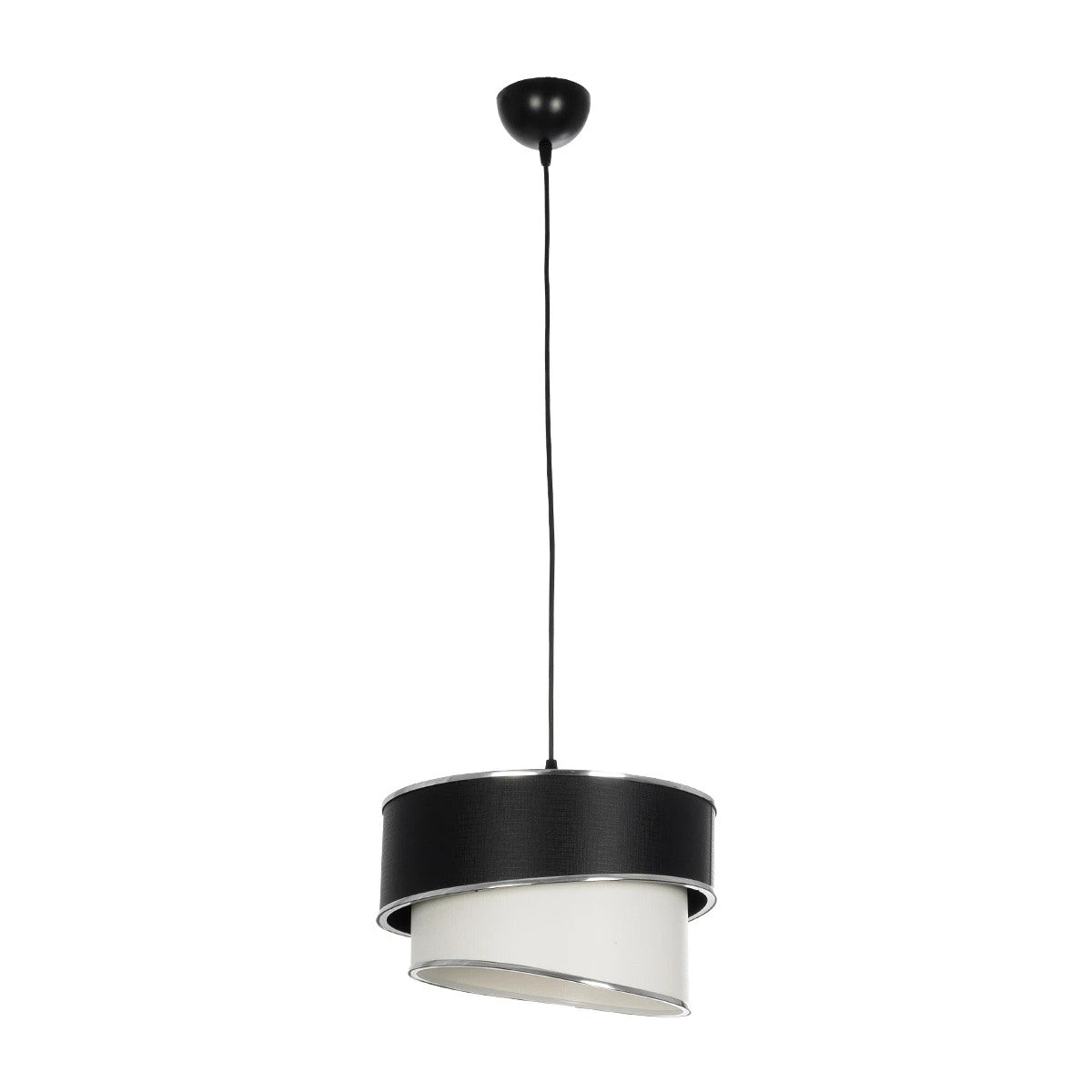 GLOBOSTAR® SONIA 203-0118 Μοντέρνο Κρεμαστό Φωτιστικό Οροφής με Ντουί 1 x E27 AC 220-240V IP20 - Λευκό & Μαύρο - Μ30 x Π30 x Υ24cm - ledmania.gr