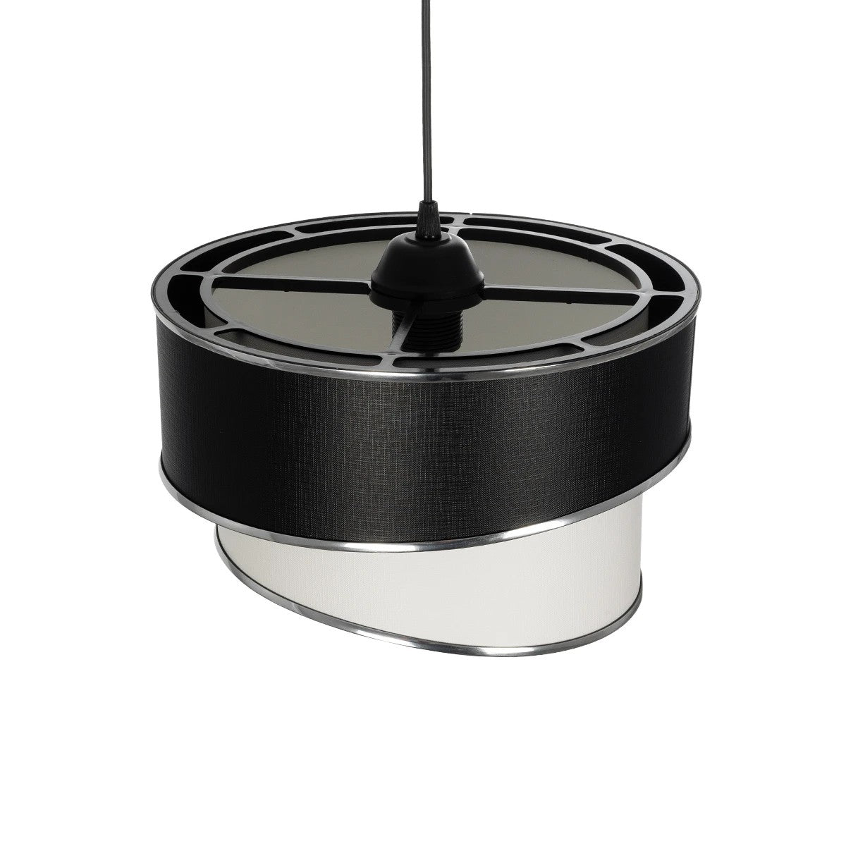 GLOBOSTAR® SONIA 203-0118 Μοντέρνο Κρεμαστό Φωτιστικό Οροφής με Ντουί 1 x E27 AC 220-240V IP20 - Λευκό & Μαύρο - Μ30 x Π30 x Υ24cm - ledmania.gr