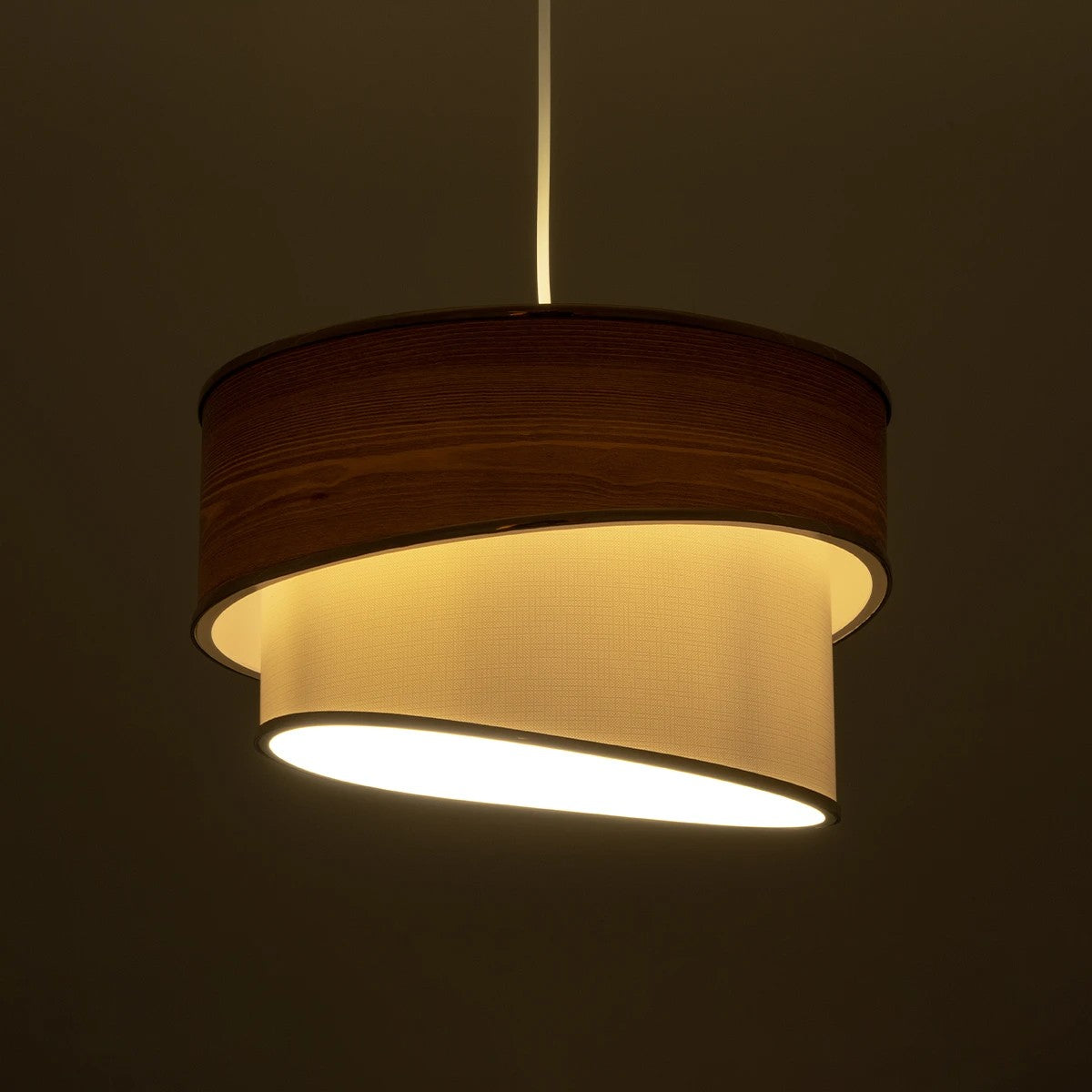 GLOBOSTAR® SONIA 203-0119 Μοντέρνο Κρεμαστό Φωτιστικό Οροφής με Ντουί 1 x E27 AC 220-240V IP20 - Καφέ & Λευκό - Μ30 x Π30 x Υ24cm - ledmania.gr