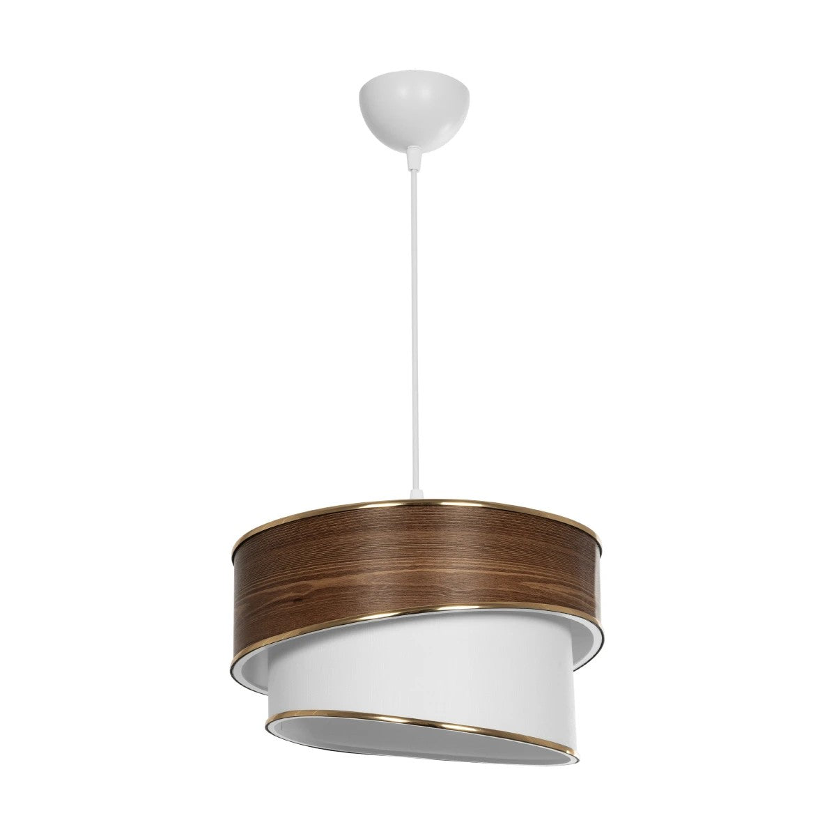 GLOBOSTAR® SONIA 203-0119 Μοντέρνο Κρεμαστό Φωτιστικό Οροφής με Ντουί 1 x E27 AC 220-240V IP20 - Καφέ & Λευκό - Μ30 x Π30 x Υ24cm - ledmania.gr