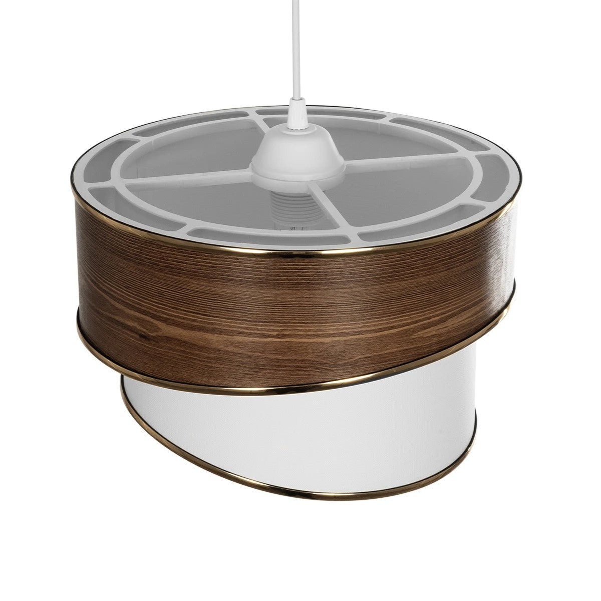 GLOBOSTAR® SONIA 203-0119 Μοντέρνο Κρεμαστό Φωτιστικό Οροφής με Ντουί 1 x E27 AC 220-240V IP20 - Καφέ & Λευκό - Μ30 x Π30 x Υ24cm - ledmania.gr