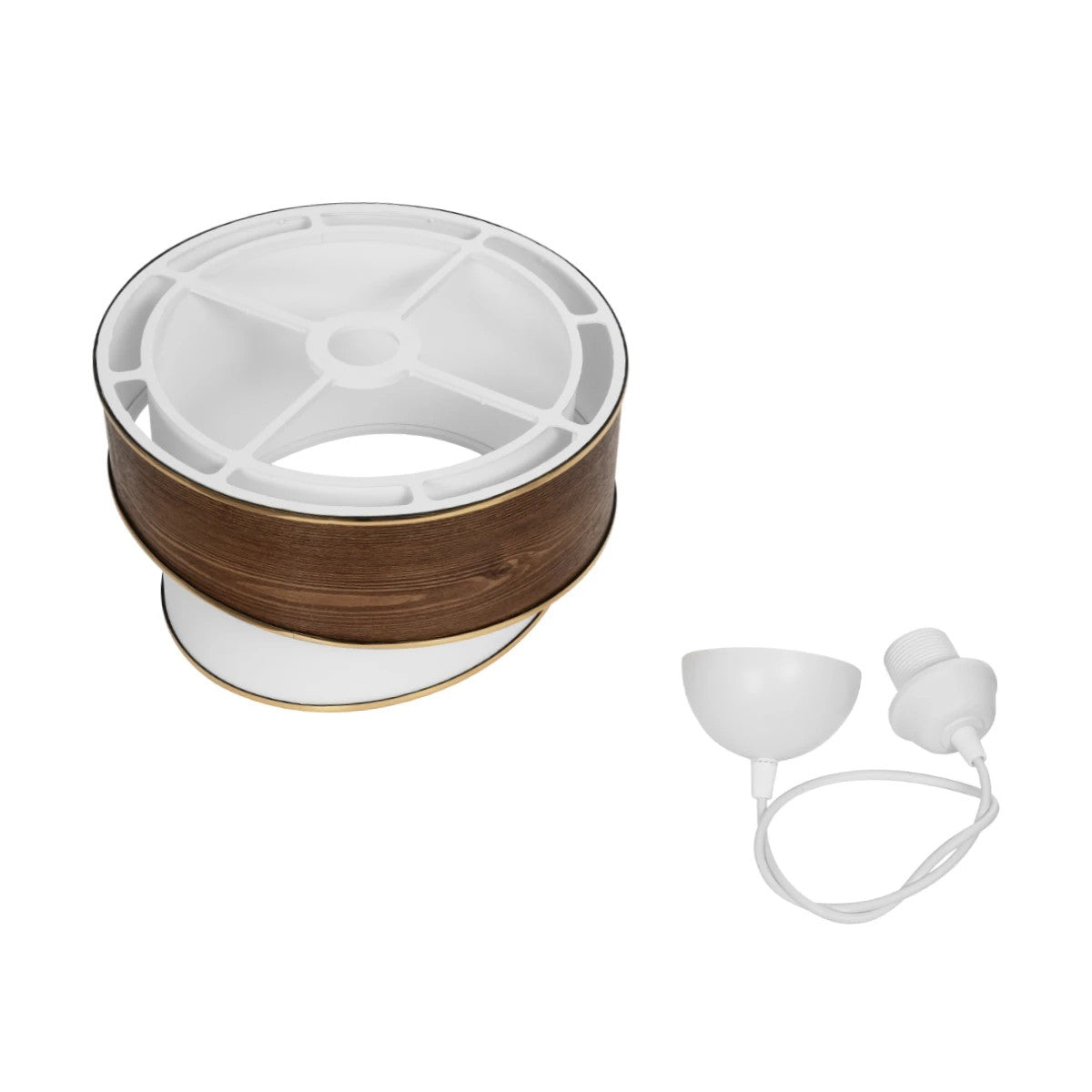 GLOBOSTAR® SONIA 203-0119 Μοντέρνο Κρεμαστό Φωτιστικό Οροφής με Ντουί 1 x E27 AC 220-240V IP20 - Καφέ & Λευκό - Μ30 x Π30 x Υ24cm - ledmania.gr