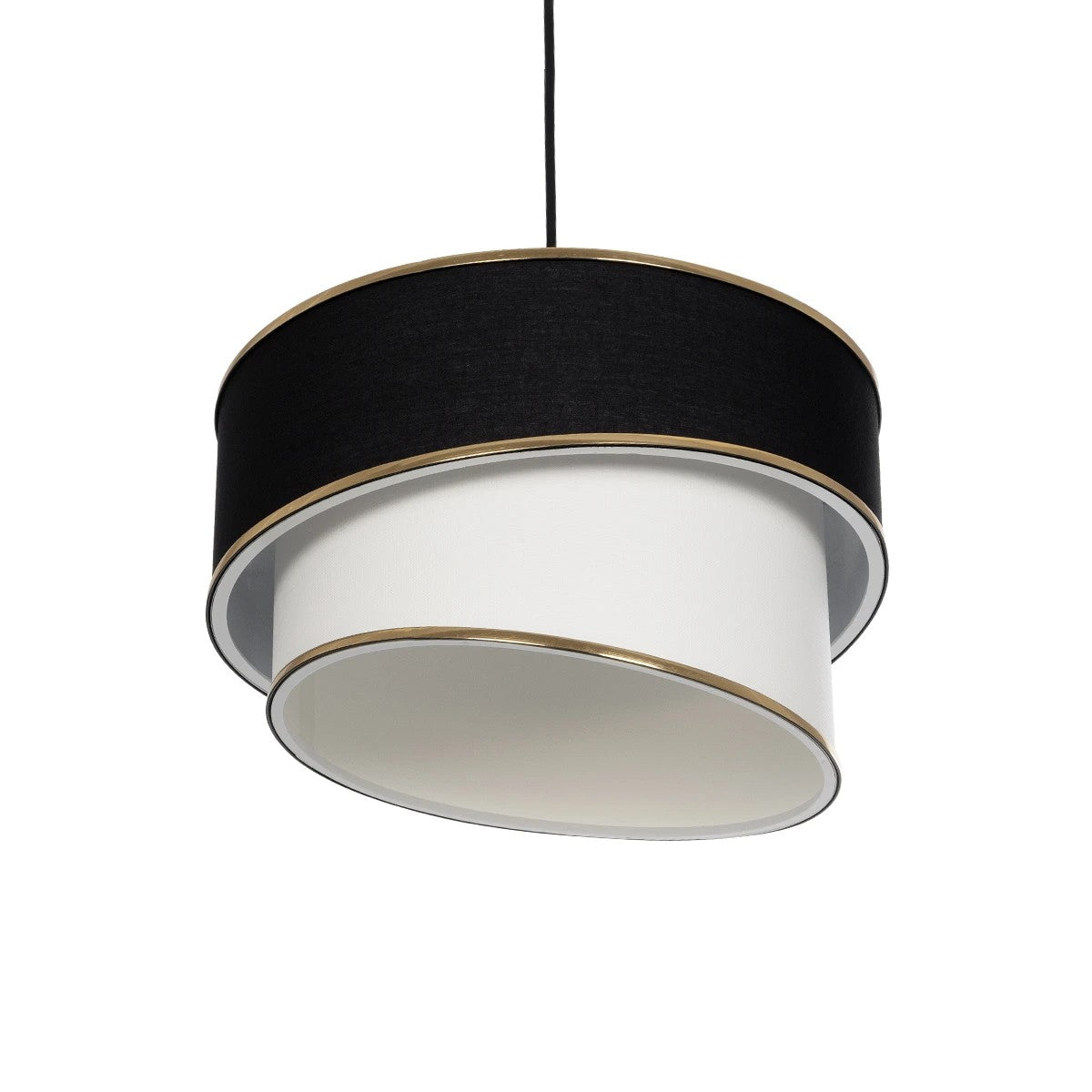 GLOBOSTAR® SONIA 203-0120 Μοντέρνο Κρεμαστό Φωτιστικό Οροφής με Ντουί 1 x E27 AC 220-240V IP20 - Μαύρο & Λευκό - Μ30 x Π30 x Υ24cm - ledmania.gr